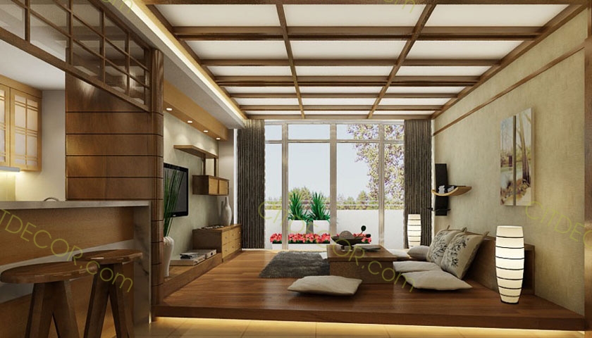 Mẫu thiết kế nội thất nhà phố bằng chất liệu gỗ tự nhiên đẹp
